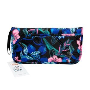 Lug Tango SE Travel RFID Wallet Nylon Quilted Floral Black Blue Pink Green White